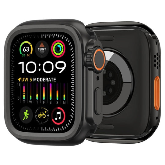For Apple Watch Series 9 / 8 / 7 45mm Change to Ultra 49mm Titanium Alloy Watch Case(Black)