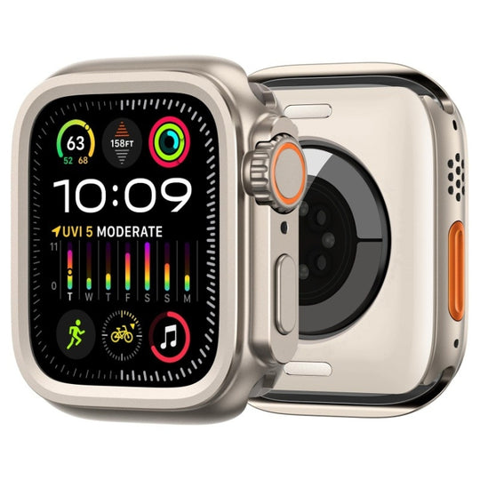 For Apple Watch Series 9 / 8 / 7 45mm Change to Ultra 49mm Titanium Alloy Watch Case(Titanium Color)