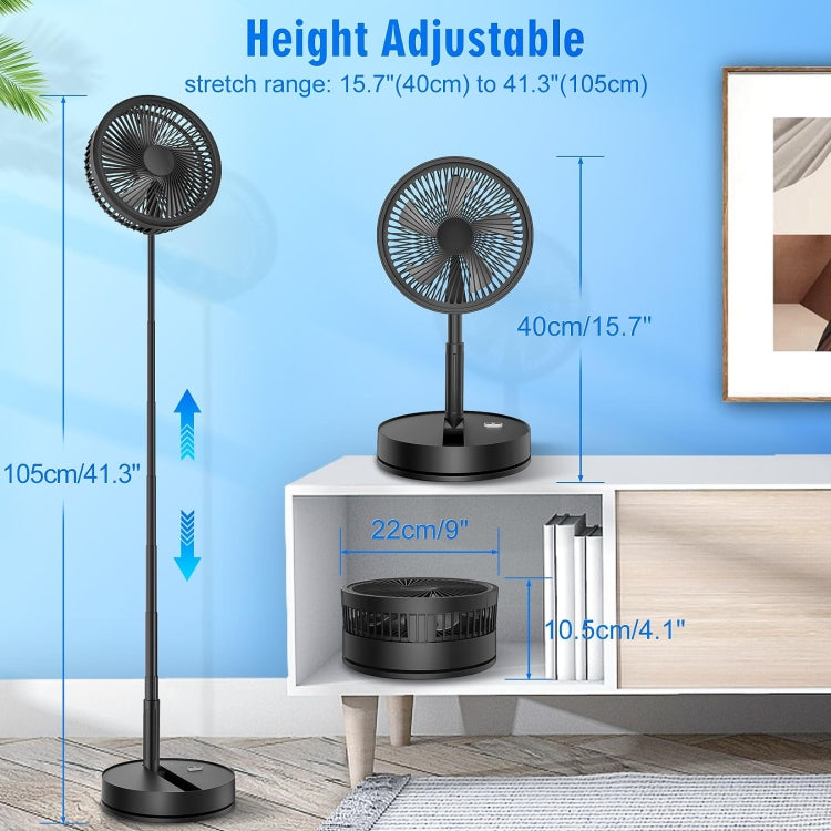 F9 Folding Adjustable Height Desktop Electric Fan(Black) - Electric Fans by buy2fix | Online Shopping UK | buy2fix