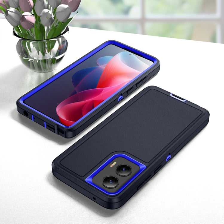 For Motorola Moto G Play 5G 2024 Life Waterproof Rugged PC + Silicone Phone Case(Dark Blue + Royal Blue) - Motorola Cases by buy2fix | Online Shopping UK | buy2fix