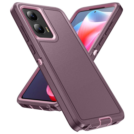 For Motorola Moto G Play 5G 2024 Life Waterproof Rugged PC + Silicone Phone Case(Purple + Pink) by buy2fix