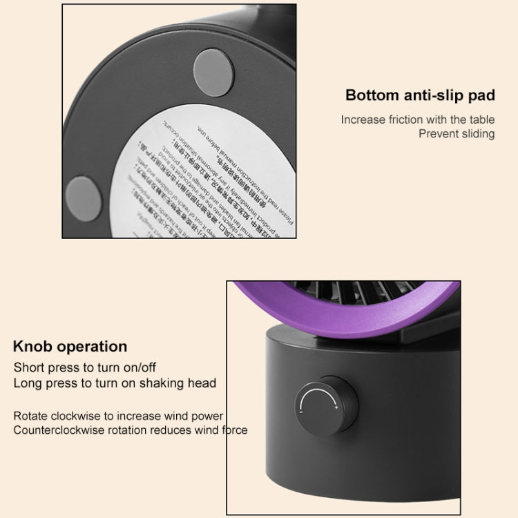 TGVIS LLD-F87 Desktop Circulating Fan Oscillating Version(Grey Purple) - Electric Fans by TGVIS | Online Shopping UK | buy2fix