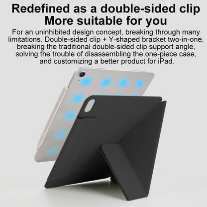 For iPad Pro 12.9 2022 / 2021 / 2020 Y-Shape Double-sided Clip Magnetic Smart Tablet Case(Black) - iPad Pro 12.9 (2022/2021) Cases by buy2fix | Online Shopping UK | buy2fix