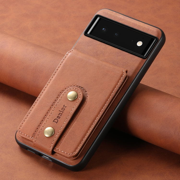 For Google Pixel 6 Denior D14 NK Retro Pattern MagSafe Magnetic Card Holder Leather Phone Case(Brown) - Google Cases by Denior | Online Shopping UK | buy2fix