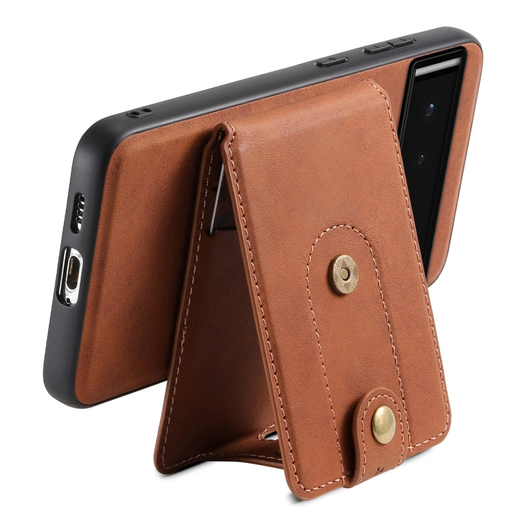 For Google Pixel 6 Denior D14 NK Retro Pattern MagSafe Magnetic Card Holder Leather Phone Case(Brown) - Google Cases by Denior | Online Shopping UK | buy2fix