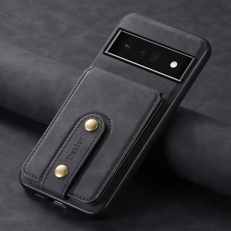 For Google Pixel 6 Pro Denior D14 NK Retro Pattern MagSafe Magnetic Card Holder Leather Phone Case(Black) by Denior
