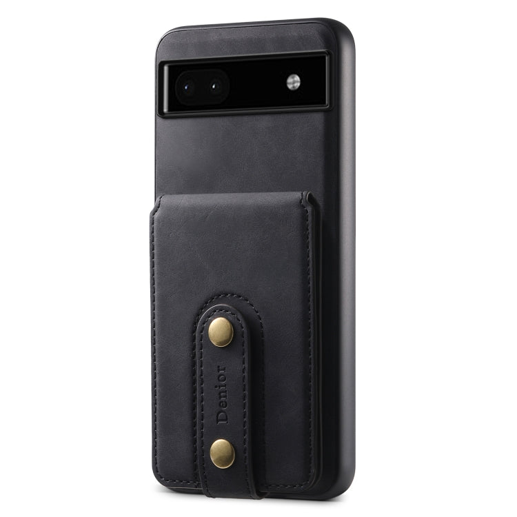 For Google Pixel 6a Denior D14 NK Retro Pattern MagSafe Magnetic Card Holder Leather Phone Case(Black) by Denior