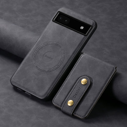 For Google Pixel 6a Denior D14 NK Retro Pattern MagSafe Magnetic Card Holder Leather Phone Case(Black) by Denior