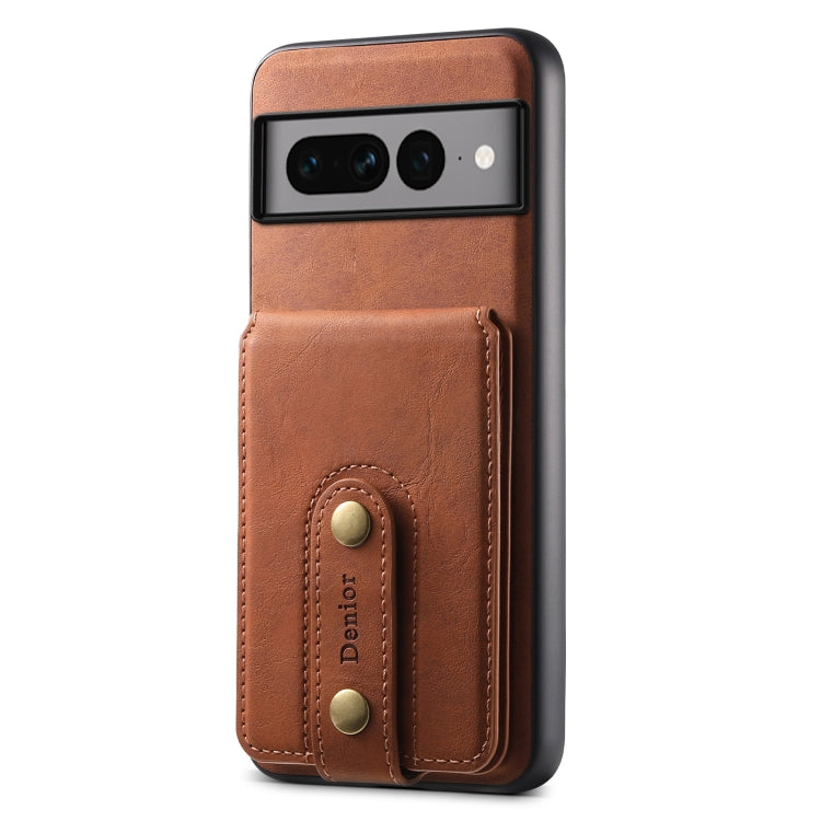 For Google Pixel 7 Pro 5G Denior D14 NK Retro Pattern MagSafe Magnetic Card Holder Leather Phone Case(Brown) - Google Cases by Denior | Online Shopping UK | buy2fix