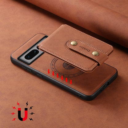 For Google Pixel 7 Pro 5G Denior D14 NK Retro Pattern MagSafe Magnetic Card Holder Leather Phone Case(Brown) - Google Cases by Denior | Online Shopping UK | buy2fix