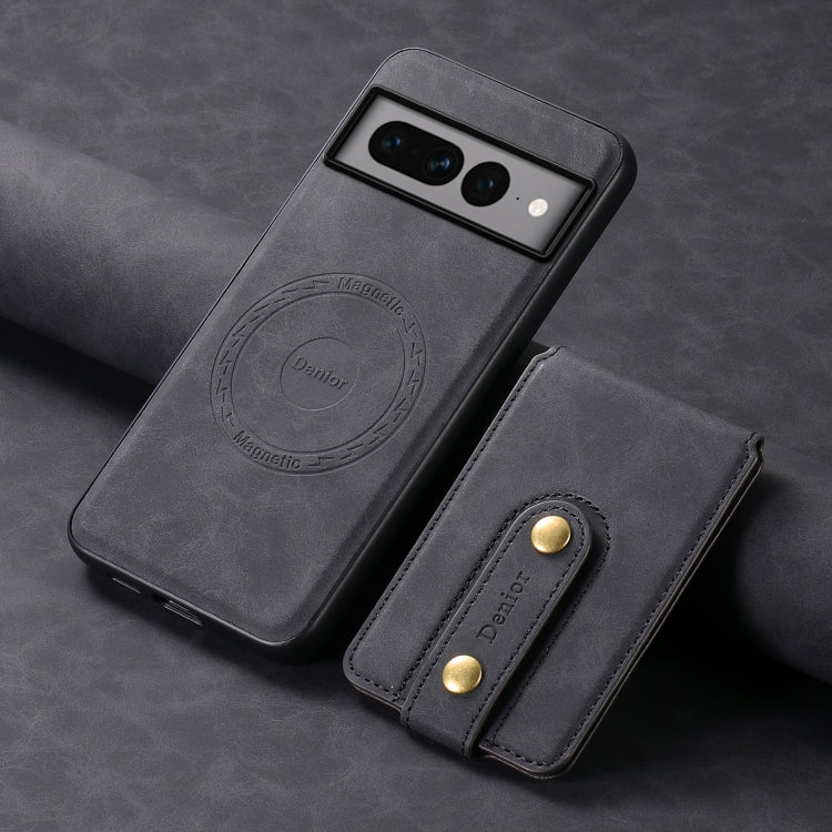 For Google Pixel 7 Pro 5G Denior D14 NK Retro Pattern MagSafe Magnetic Card Holder Leather Phone Case(Black) by Denior