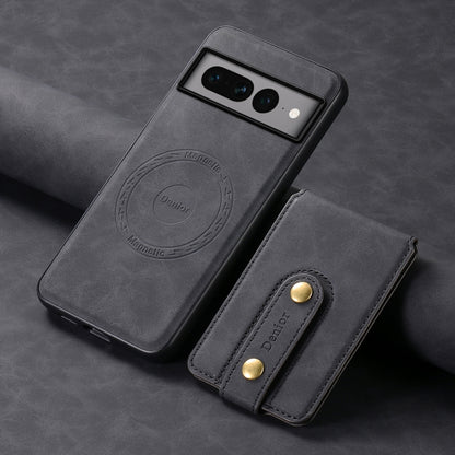 For Google Pixel 7 Pro 5G Denior D14 NK Retro Pattern MagSafe Magnetic Card Holder Leather Phone Case(Black) by Denior