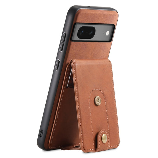 For Google Pixel 7 5G Denior D14 NK Retro Pattern MagSafe Magnetic Card Holder Leather Phone Case(Brown) - Google Cases by Denior | Online Shopping UK | buy2fix