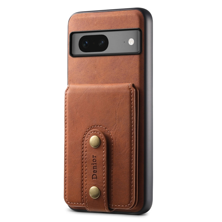 For Google Pixel 7 5G Denior D14 NK Retro Pattern MagSafe Magnetic Card Holder Leather Phone Case(Brown) - Google Cases by Denior | Online Shopping UK | buy2fix