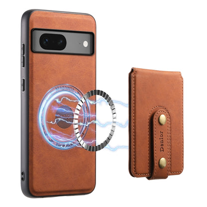 For Google Pixel 7 5G Denior D14 NK Retro Pattern MagSafe Magnetic Card Holder Leather Phone Case(Brown) - Google Cases by Denior | Online Shopping UK | buy2fix