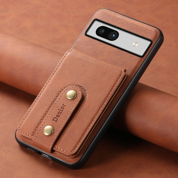 For Google Pixel 7a Denior D14 NK Retro Pattern MagSafe Magnetic Card Holder Leather Phone Case(Brown) - Google Cases by Denior | Online Shopping UK | buy2fix