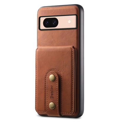 For Google Pixel 8a Denior D14 NK Retro Pattern MagSafe Magnetic Card Holder Leather Phone Case(Brown) - Google Cases by Denior | Online Shopping UK | buy2fix