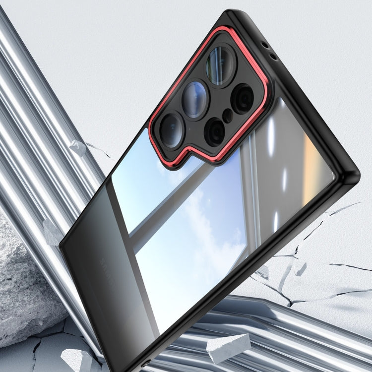 For Samsung Galaxy S25 Ultra 5G Acrylic Hybrid TPU Armor Shockproof Phone Case(Black Red) by buy2fix