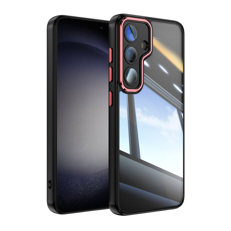 For Samsung Galaxy S25+ 5G Acrylic Hybrid TPU Armor Shockproof Phone Case(Black Red) by buy2fix