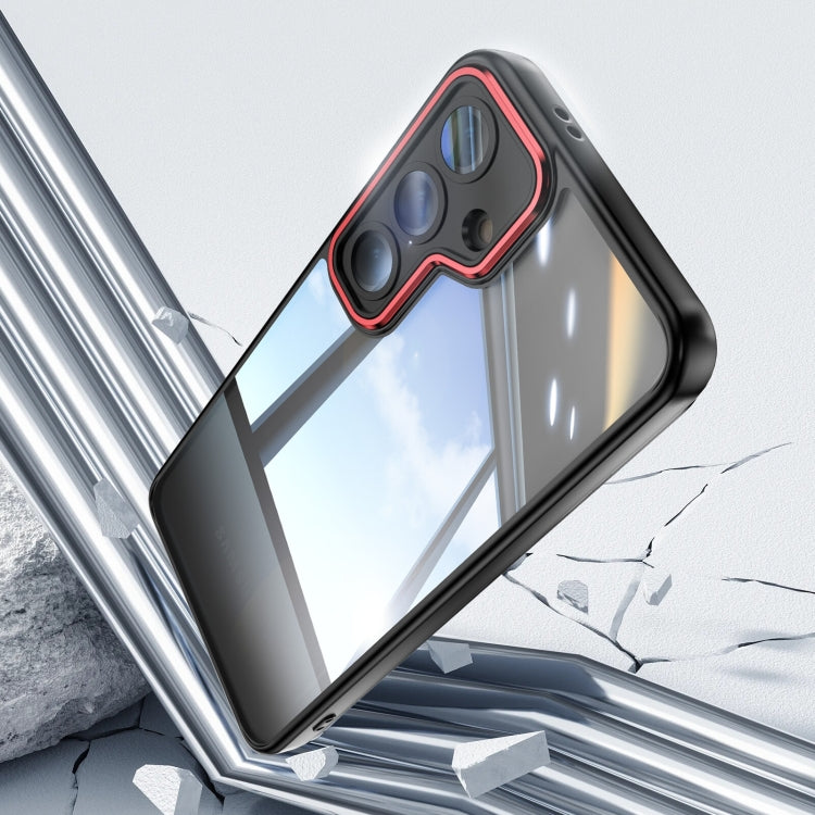 For Samsung Galaxy S25+ 5G Acrylic Hybrid TPU Armor Shockproof Phone Case(Black Red) by buy2fix