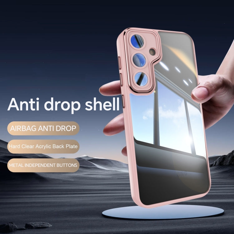 For Samsung Galaxy S25+ 5G Acrylic Hybrid TPU Armor Shockproof Phone Case(Pink) by buy2fix
