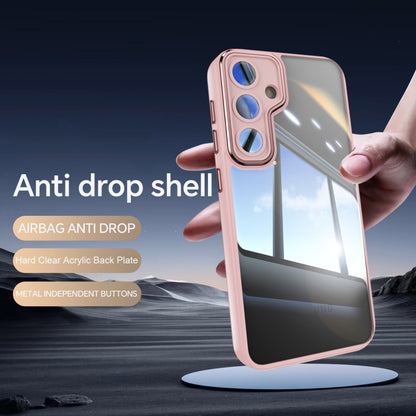 For Samsung Galaxy S25+ 5G Acrylic Hybrid TPU Armor Shockproof Phone Case(Pink) by buy2fix