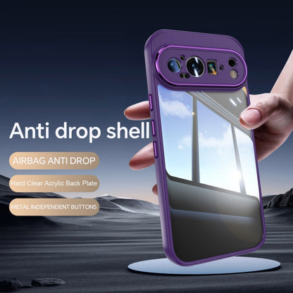 For Google Pixel 9 / 9 Pro Acrylic Hybrid TPU Armor Shockproof Phone Case(Purple) - Google Cases by buy2fix | Online Shopping UK | buy2fix