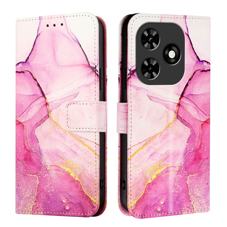 For Tecno Spark Go 2024 / Spark 20C PT003 Marble Pattern Flip Leather Phone Case(Pink Purple Gold) by buy2fix