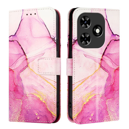 For Tecno Spark Go 2024 / Spark 20C PT003 Marble Pattern Flip Leather Phone Case(Pink Purple Gold) by buy2fix