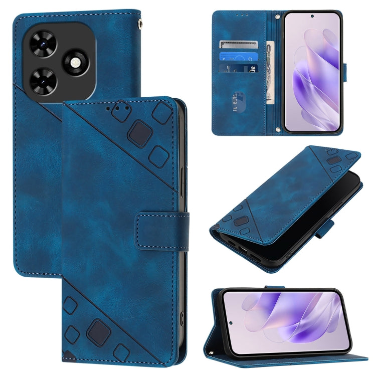For Tecno Spark Go 2024 / Spark 20C Skin Feel Embossed Leather Phone Case(Blue) by buy2fix