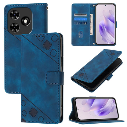 For Tecno Spark Go 2024 / Spark 20C Skin Feel Embossed Leather Phone Case(Blue) by buy2fix