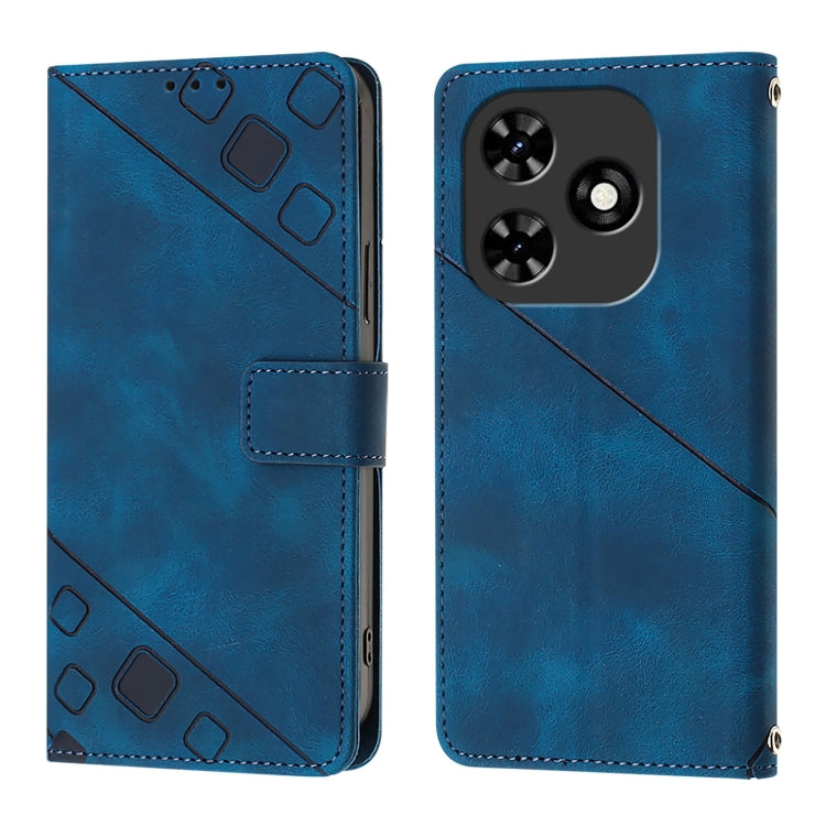 For Tecno Spark Go 2024 / Spark 20C Skin Feel Embossed Leather Phone Case(Blue) by buy2fix