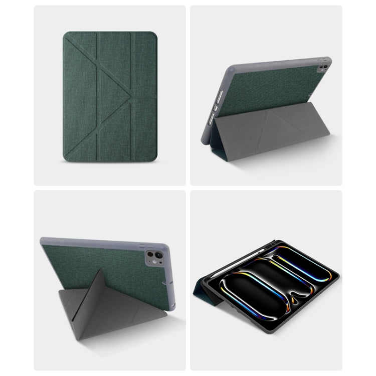 For iPad Air 11 2024 / Air 2022 10.9 Mutural Multi-fold Smart Leather Tablet Case(Green) - iPad Air 11 2024 Cases by Mutural | Online Shopping UK | buy2fix