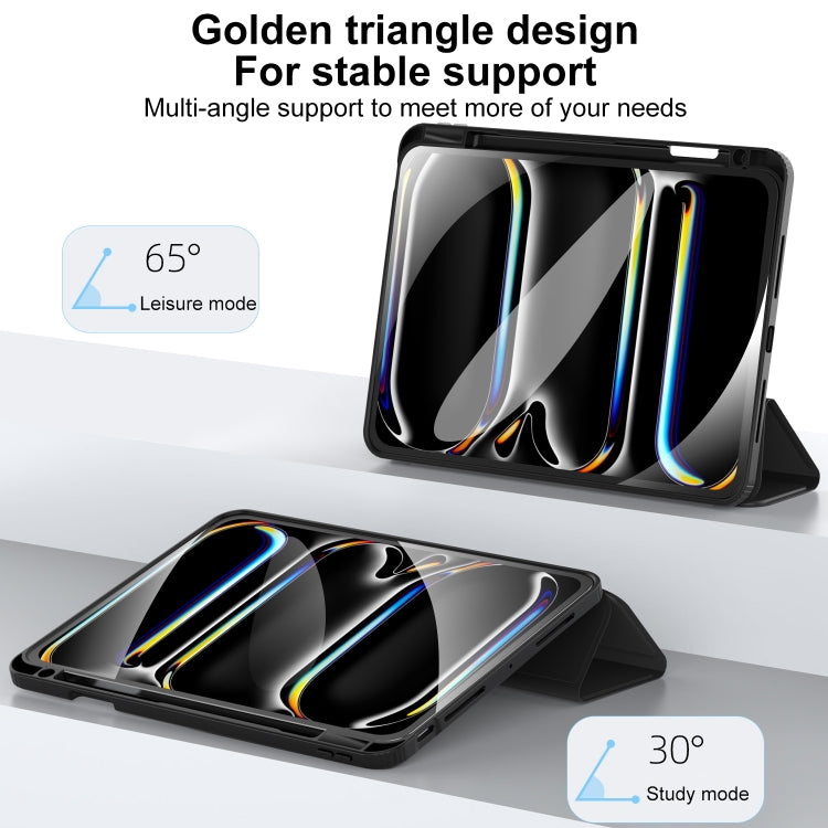 For iPad Pro 11 2025 / 2024 Mutural Pinyue Series Smart Leather Tablet Case(Black) by Mutural