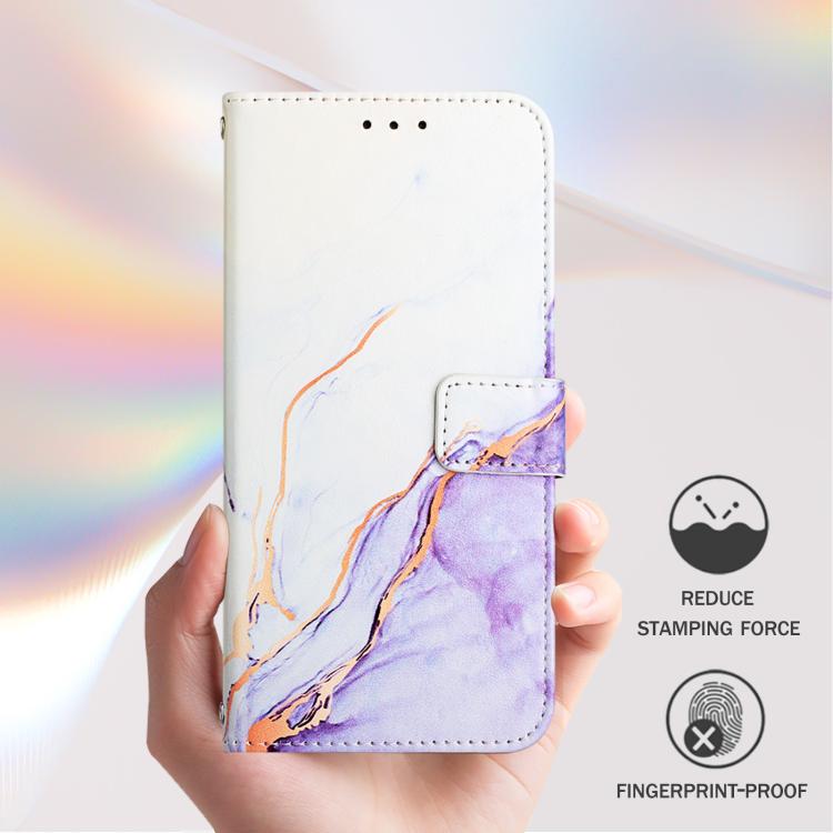 For Google Pixel 10 Pro XL PT003 Marble Pattern Flip Leather Phone Case(White Purple) - Google Cases by buy2fix | Online Shopping UK | buy2fix