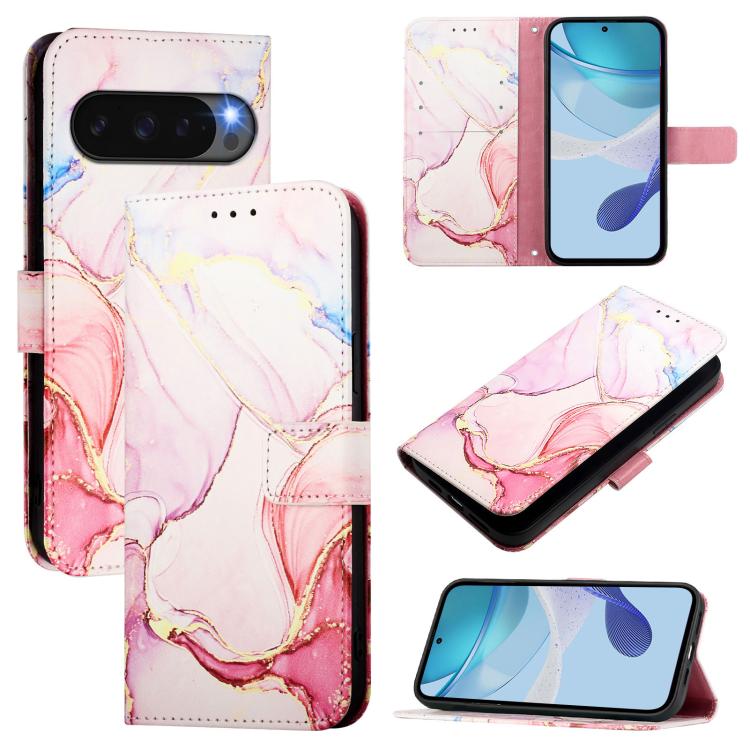 For Google Pixel 10 / 10 Pro PT003 Marble Pattern Flip Leather Phone Case(Rose Gold) - Google Cases by buy2fix | Online Shopping UK | buy2fix