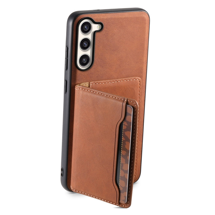 For Samsung Galaxy S23+ 5G Denior D13 Retro Texture Leather MagSafe Card Bag Phone Case(Brown) - Galaxy S23+ 5G Cases by Denior | Online Shopping UK | buy2fix