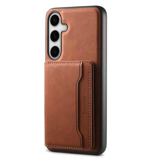 For Samsung Galaxy S24+ 5G Denior D13 Retro Texture Leather MagSafe Card Bag Phone Case(Brown) - Galaxy S24+ 5G Cases by Denior | Online Shopping UK | buy2fix