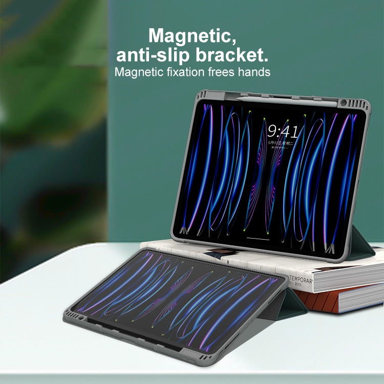 For iPad Pro 11 2025 / 2024 Mutural PC Hybrid TPU Leather Smart Tablet Case(Black) by Mutural