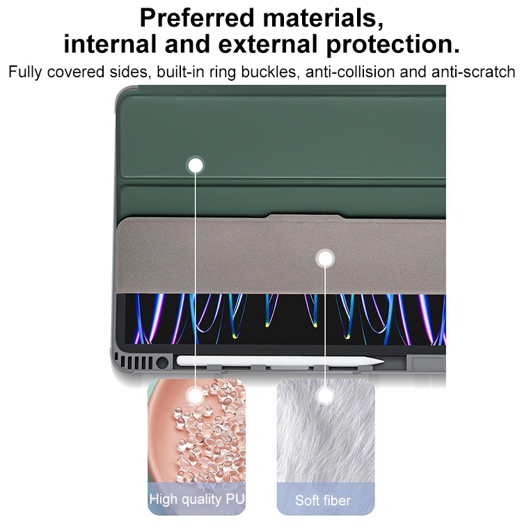 For iPad Pro 11 2025 / 2024 Mutural PC Hybrid TPU Leather Smart Tablet Case(Black) by Mutural