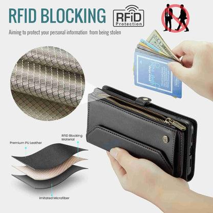 For Google Pixel 8 CaseMe C36 Card Slots Zipper Wallet RFID Anti-theft Leather Phone Case(Black) by CaseMe