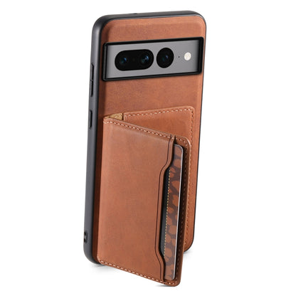 For Google Pixel 7 Pro 5G Denior D13 Retro Texture Leather MagSafe Card Bag Phone Case(Brown) - Google Cases by Denior | Online Shopping UK | buy2fix