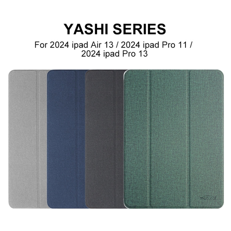 For iPad Pro 11 2025 / 2024 Mutural YASHI Series Tablet Leather Smart Case(Grey) by Mutural