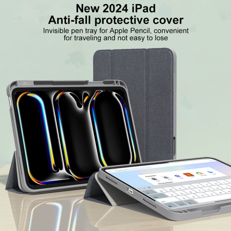 For iPad Pro 13 2025 / 2024 Mutural YASHI Series Tablet Leather Smart Case(Grey) by Mutural