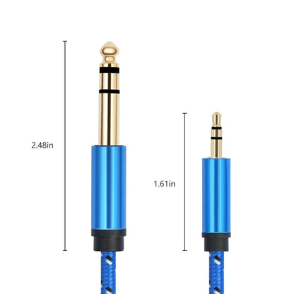 3662-3662BK 3.5mm Male to 6.35mm Male Stereo Amplifier Audio Cable, Length:1m(Blue) - Microphone Audio Cable & Connector by buy2fix | Online Shopping UK | buy2fix