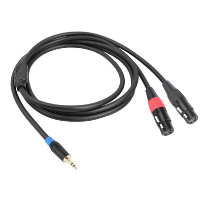 TC195BUXK107RE 3.5mm Male to Dual XLR 3pin Female Audio Cable, Length:2m(Black) - Microphone Audio Cable & Connector by buy2fix | Online Shopping UK | buy2fix