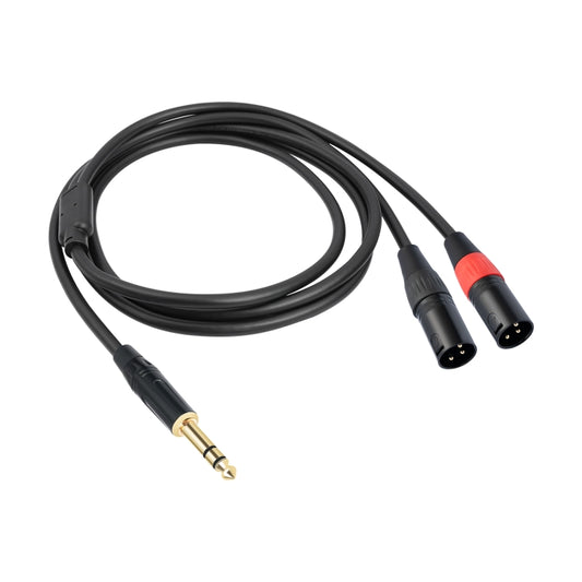TC145YXK108RE-10 6.35mm 1/4 TRS Male to Dual XLR Male Audio Cable, Length:3m(Black) by buy2fix