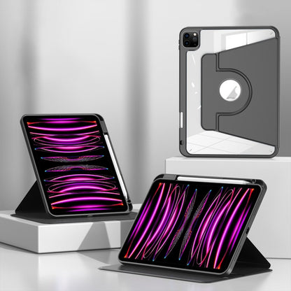 For iPad Pro 12.9 2022 / 2021 / 2020 Magnetic Split Leather Smart Tablet Case with Pen Slot(Black) - iPad Pro 12.9 (2022/2021) Cases by buy2fix | Online Shopping UK | buy2fix