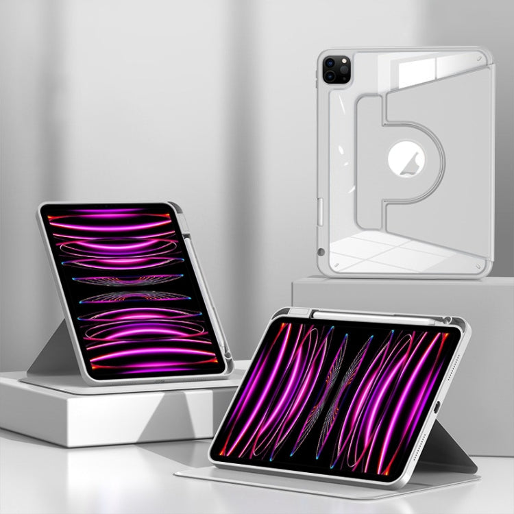 For iPad Pro 12.9 2022 / 2021 / 2020 Magnetic Split Leather Smart Tablet Case with Pen Slot(Grey) - iPad Pro 12.9 (2022/2021) Cases by buy2fix | Online Shopping UK | buy2fix