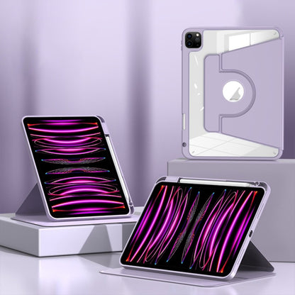 For iPad Pro 12.9 2022 / 2021 / 2020 Magnetic Split Leather Smart Tablet Case with Pen Slot(Purple) - iPad Pro 12.9 (2022/2021) Cases by buy2fix | Online Shopping UK | buy2fix
